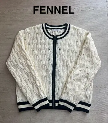 새상품급 FENNEL [페넬] 집업 니트 블루종 YAMADAYA