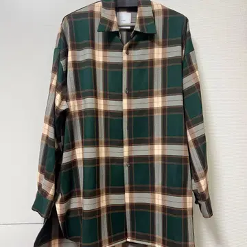 Lui's 체크 무늬 긴팔 셔츠 그린 계열