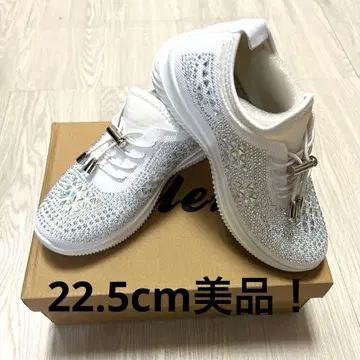새상품급! 화이트 스팽글 스니커즈 22.5cm