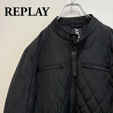 REPLAY 퀼팅 자켓 블랙