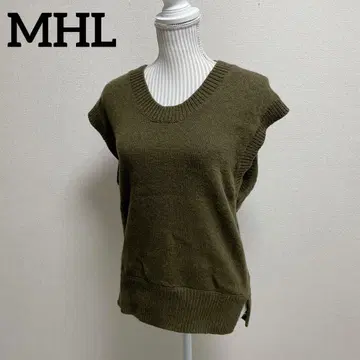 마가렛호웰 니트 베스트 울 100% 카키 사이즈 2