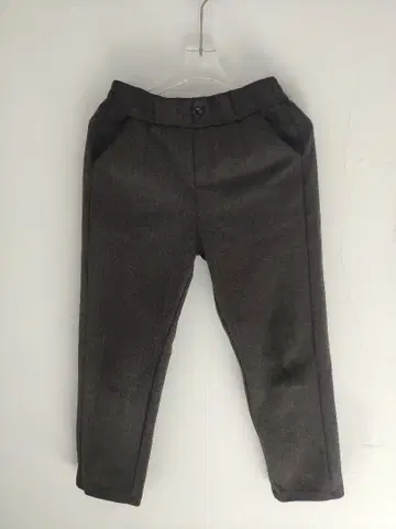 다크 그레이 스트레이트 팬츠 울 혼방