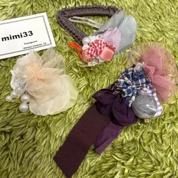 mimi33 작가님 핸드메이드 귀걸이 헤어핀 3종 세트 시착만 한 상품
