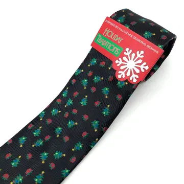 새상품 크리스마스 넥타이 선물 크리스마스 트리 전나무 블랙 올 패턴