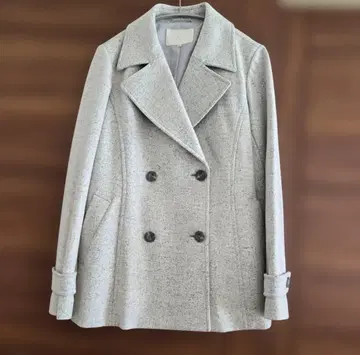 NATURAL BEAUTY 그레이 더블 브레스트 피코트 40