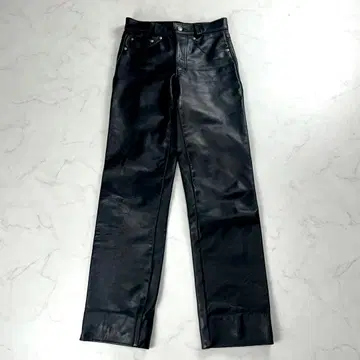 새상품급 샷 가죽 팬츠 USA 블랙 W28