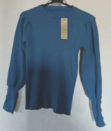 파랑 리브 긴팔 니트 블루 프리 사이즈