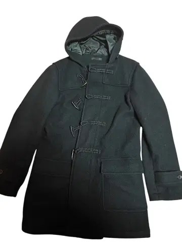 UNIQLO 남성용 더플 코트 XL 울 후드 부착 빅 사이즈