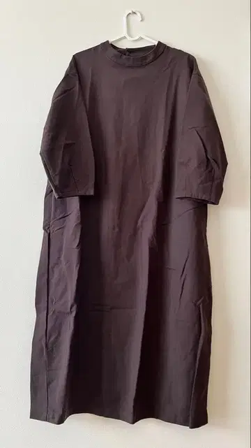 무인양품 MUJI 다크 브라운 긴팔 롱 원피스