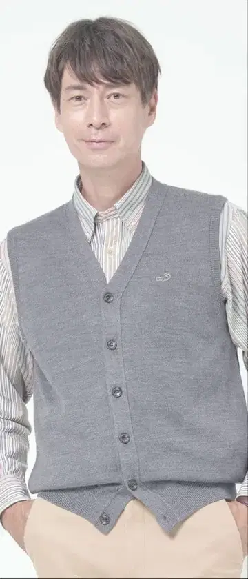 크로커다일 그레이 니트 V넥 베스트