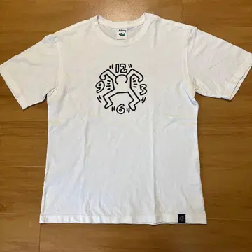 레어 90s 키스 해링 프린트 T셔츠 (백 프린트, 밑단 택 포함)