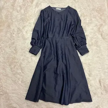 새상품급 anySiS 다크 블루 긴팔 롱 원피스