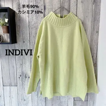 INDIVI 오버 사이즈 하이넥 스웨터 양모 90% 캐시미어 10%