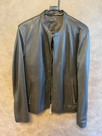 tk. 블랙 가죽 싱글 라이더 자켓