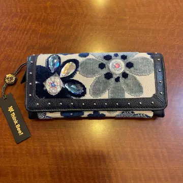 새상품 Think bee! 블루 카나리 네이비 천연 가죽, 덮개형