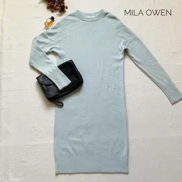 Mila Owen 니트 원피스 울 맥시 길이 긴팔 사이즈 0 M