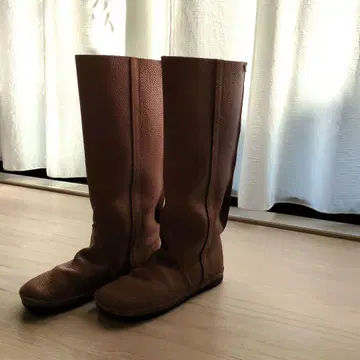 koos 코스 브라운 카멜 롱 부츠 가죽 38