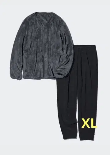 유니클로 퍼리 플리스 세트 가디건 남성용 XL 다크 그레이