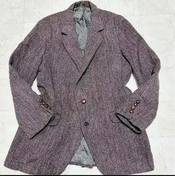 브라운 헤링본 테일러드 자켓