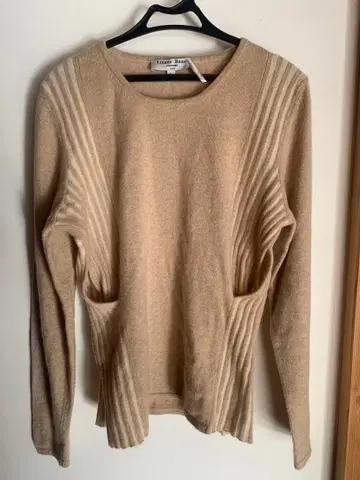 캐시미어 100% Liliane Romi 베이지 긴팔 스웨터 L