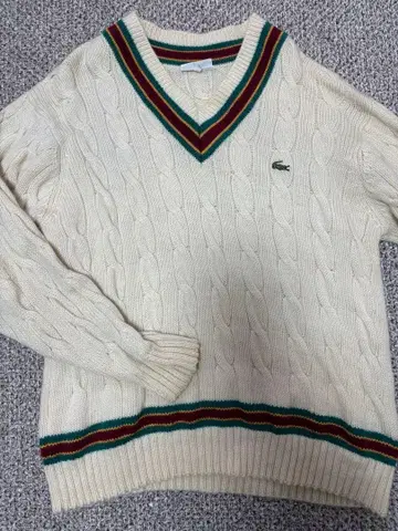 라코스테 케이블 니트 빈티지 CHEMISE LACOSTE 80's