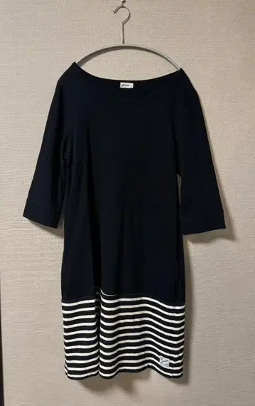 M-L 사이즈 Saintete 사테테 보더 절개 원피스 블랙