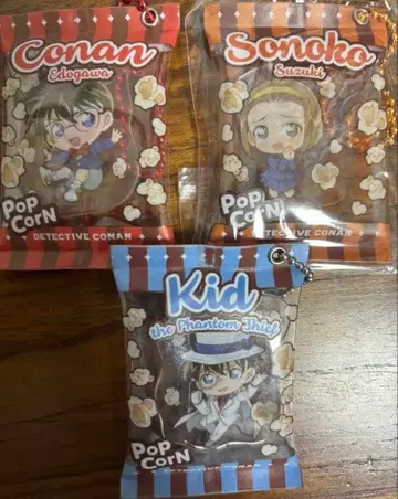 코난, 소노코, 괴도 키드 팝콘 간식 키링 명탐정 코난