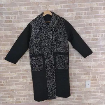 레오파드 무늬 롱 코트