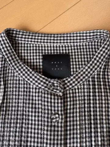 tandey 늑대와 올빼미 깅엄 체크 개더 프릴 셔츠