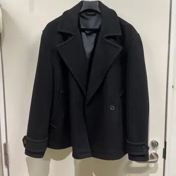 ZARA 블랙 울 피코트 숏 기장