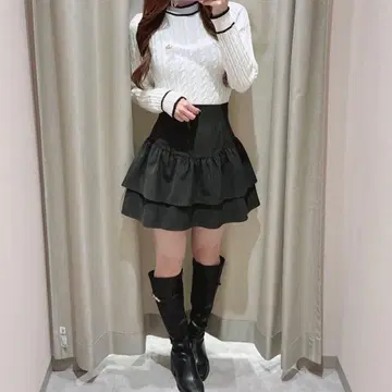 AnMille 안미르 하이웨스트 더블 프릴 SK 스커트