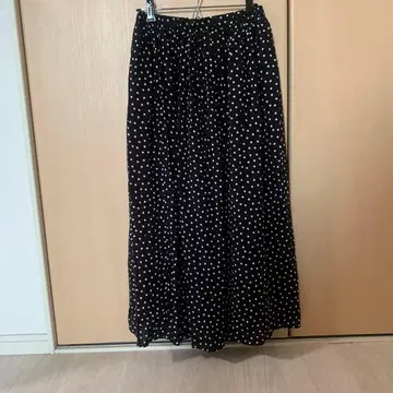 kagure 블랙 도트 플레어 스커트 프리 사이즈
