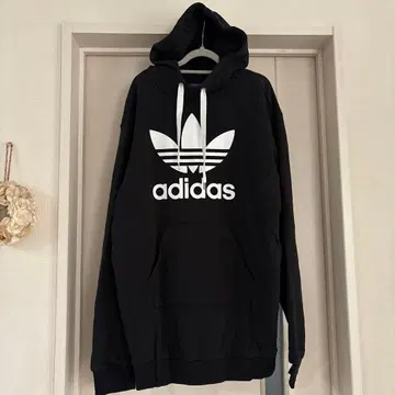adidas originals 블랙 후드 부착 롱 후드티