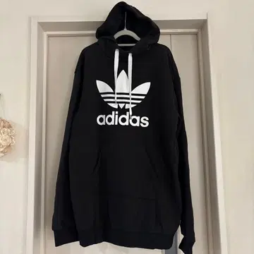adidas originals 블랙 후드 부착 롱 후드티
