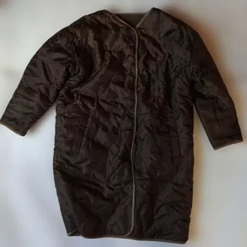 다크 브라운 롱 코트 플리스 안감 리버서블