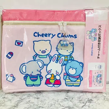 미사용품 치어리참 뚜껑 포함 수납 박스 산리오 핑크 소품함