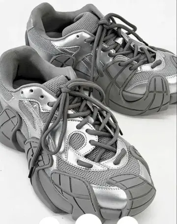 camper lab풍 통굽 tech 대드 스니커즈 실버