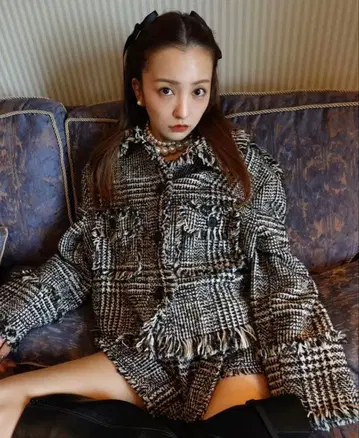 Rosy Luce 체크 트위드 재킷