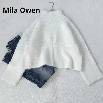 H03 Mila Owen 하이넥 니트  루즈핏 숏 기장