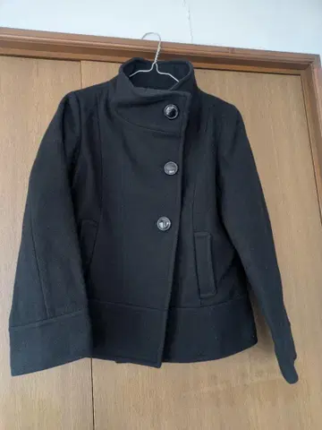 MICHEL KLEIN 블랙 울 피코트 40