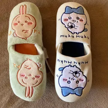 세탁 가능한 룸슈즈 하치와레 토끼 치이카와 (먼작귀) 시마무라