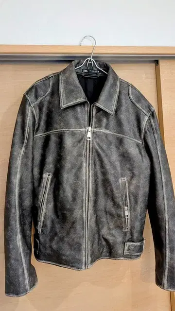 ZARA 남성용 브라운 가죽 자켓 아메리칸 S 사이즈