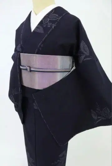 본바 유키쓰무기 도비 패턴 코몬 이중 기모노