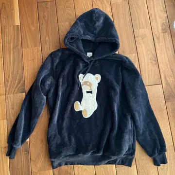graniph 곰 자수 네이비 플리스 후드티 L 사이즈