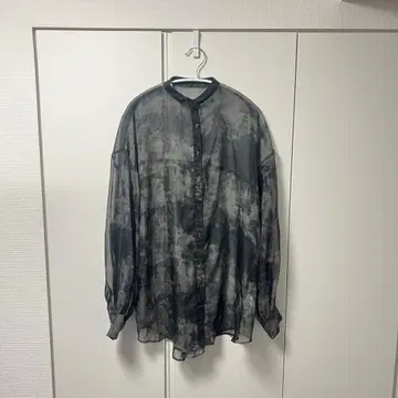 WHO'S WHO gallery W.W.G 얼룩 염색 스탠드 카라 셔츠