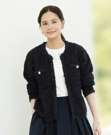 비리나 아리아 트위드 자켓 네이비