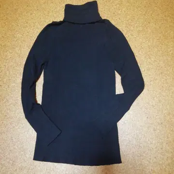 tumugu 츠무구 블랙 면 니트 터틀넥 코튼 100%