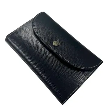 화이트하우스콕스 브라이들 레더 3단 폴더형 지갑 블랙/네이비