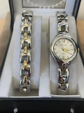 Eternity 손목시계와 팔찌 세트 골드 실버