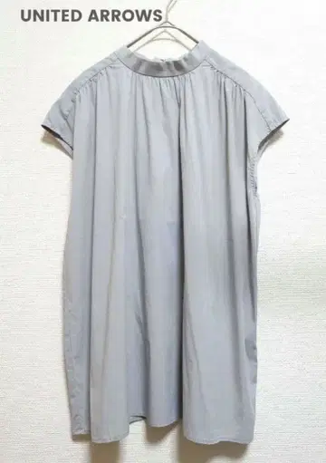 [ UNITED ARROWS ] 하이넥 개더 프렌치 슬리브 블라우스